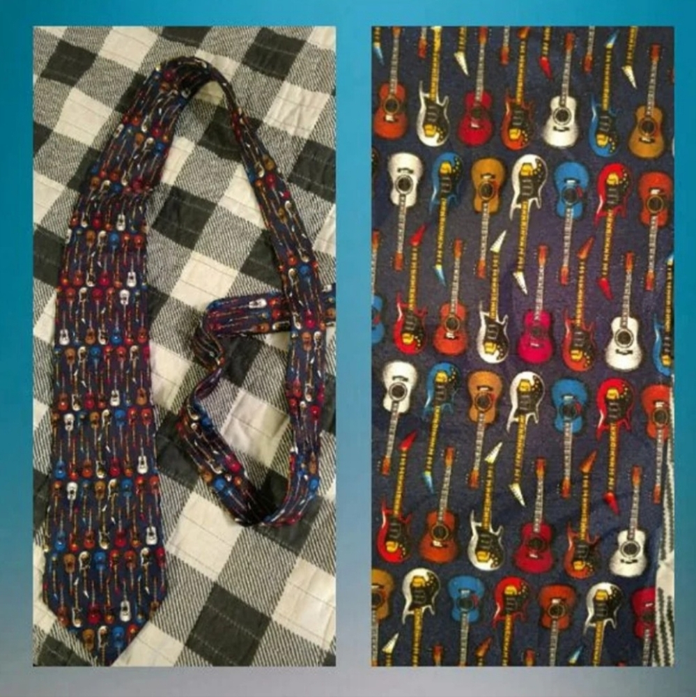 Guitars necktie novelty musician